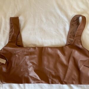 SKIMS Tan Leather Bra top